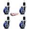 Service Caster 4'' Blue Poly Wheel Swivel 1-3/4'' Expanding Stem Caster Set, 4PK SCC-EX20S414-PPUB-BLUE-134-4 - alternate 4
